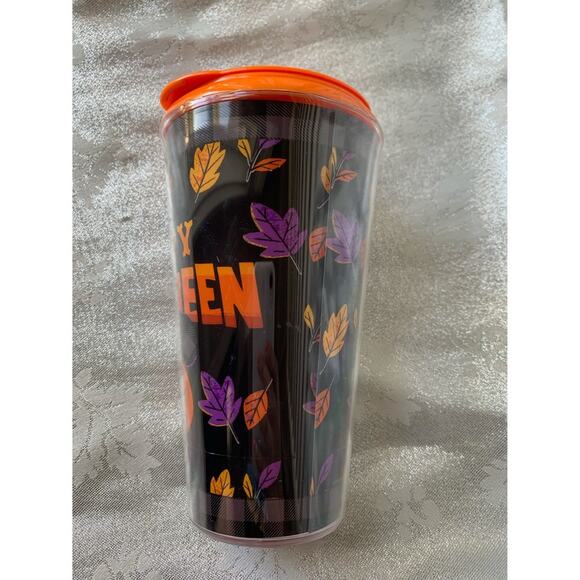 NEW Disneyland Halloween Pumpkin Mickey Mouse Black & Orange Tumbler Fall Cup - Picture 10 of 10